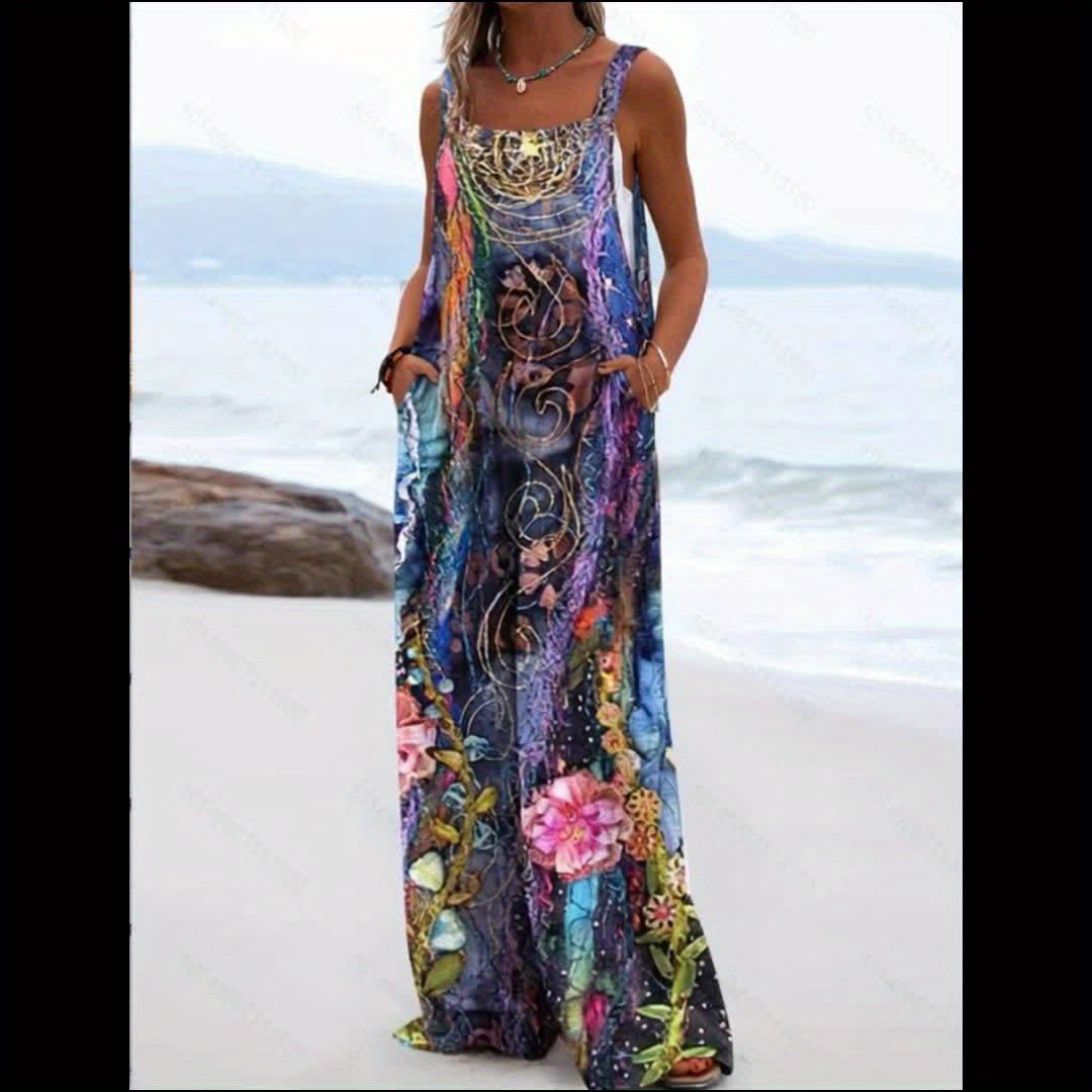 Spring And Summer New Fashion Versatile Ethnic Style Colorful Printed Dress Pants