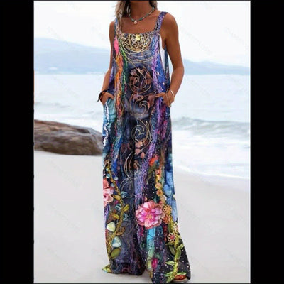 Spring And Summer New Fashion Versatile Ethnic Style Colorful Printed Dress Pants