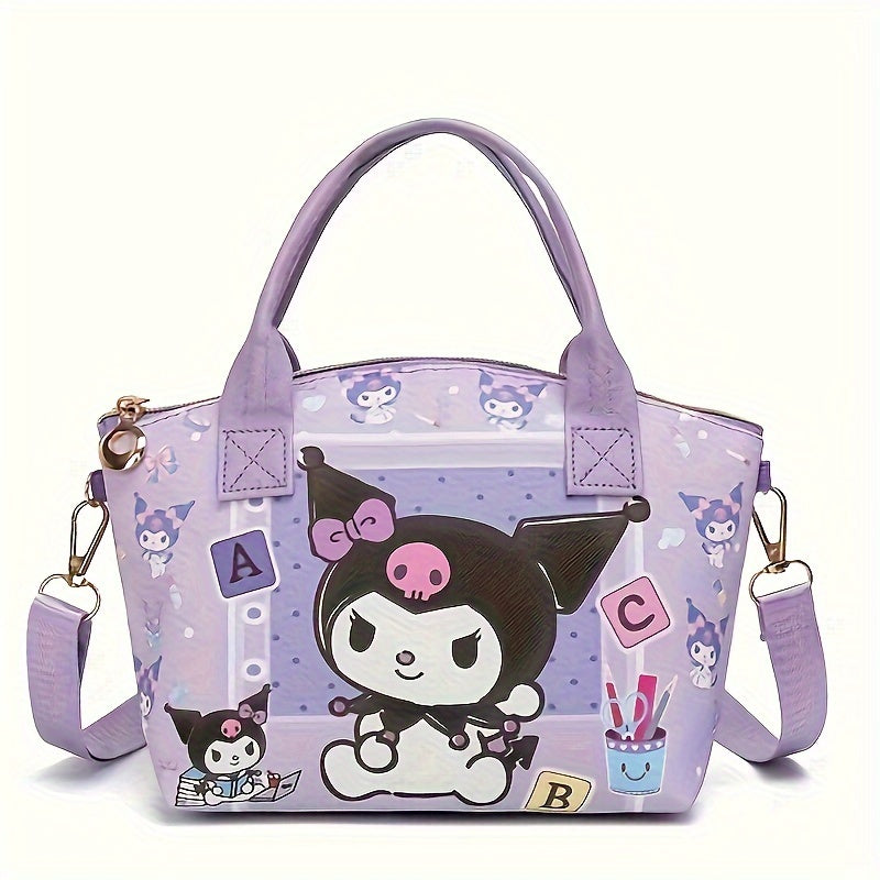 [Customer Favorite] Sanrio Hello Kitty & Friends Crossbody Tote - Cute Cartoon Design, Faux Leather, Perfect for Daily Commute, Christmas, Halloween, Birthday Gifts