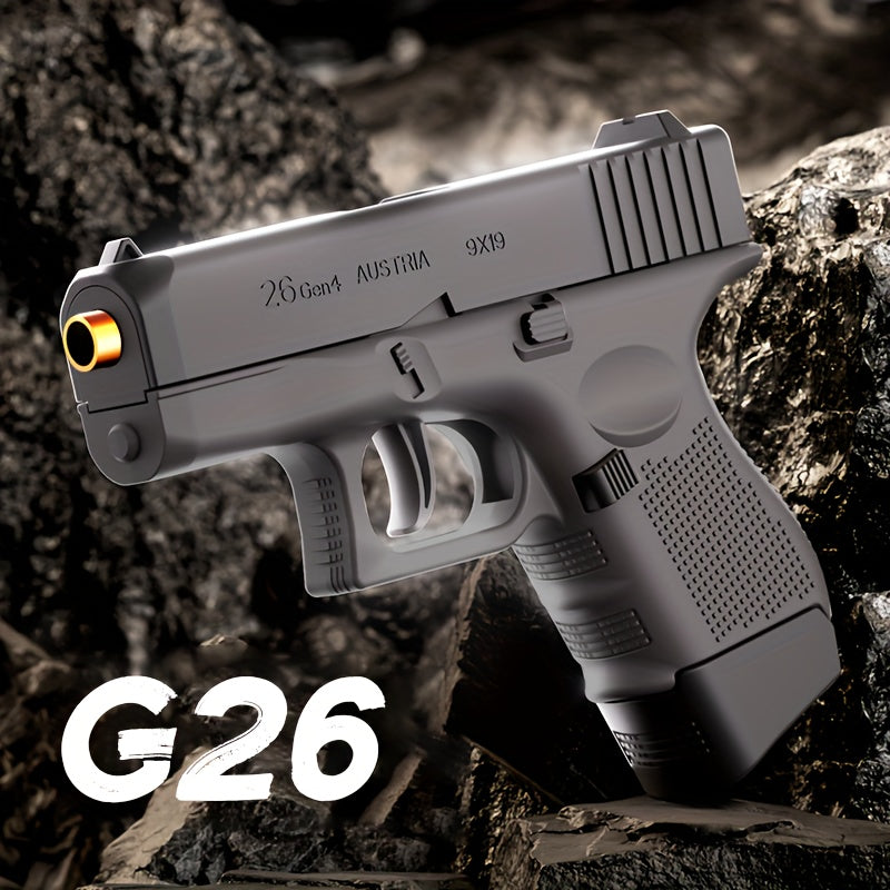 G26 New Toy Gun Soft Bullet Gun Pistol [Upgraded Version Of The Continuous Hair] Empty Hanging, Continuous Hair For A Single Shell Throwing, Toy Foam Shockwave, Outdoor Sports Shooting Games