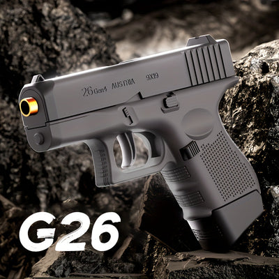 G26 New Toy Gun Soft Bullet Gun Pistol [Upgraded Version Of The Continuous Hair] Empty Hanging, Continuous Hair For A Single Shell Throwing, Toy Foam Shockwave, Outdoor Sports Shooting Games
