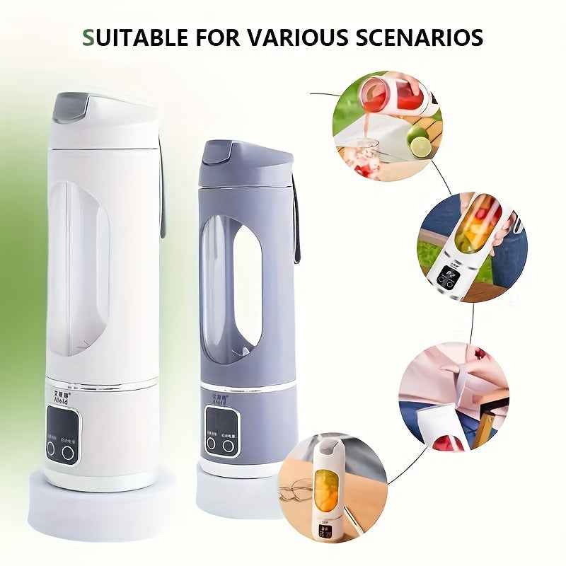 Mini Juice Blender, Portable Electric Usb Rechargeable Travel Blender, Three Modes, Digital Display, 12 Blades, Easy To Clean