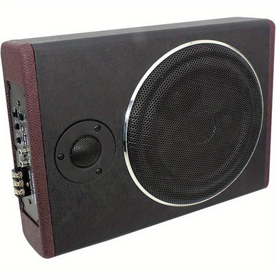 10 Inch 600 Car Audio Slim Under-Seat Subwoofer High Power Car Active Sub Bass Speaker Kit with Treble Function Built-in Power Amplifier for Car Truck SUV RV, Without Battery