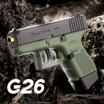 G26 New Toy Gun Soft Bullet Gun Pistol [Upgraded Version Of The Continuous Hair] Empty Hanging, Continuous Hair For A Single Shell Throwing, Toy Foam Shockwave, Outdoor Sports Shooting Games