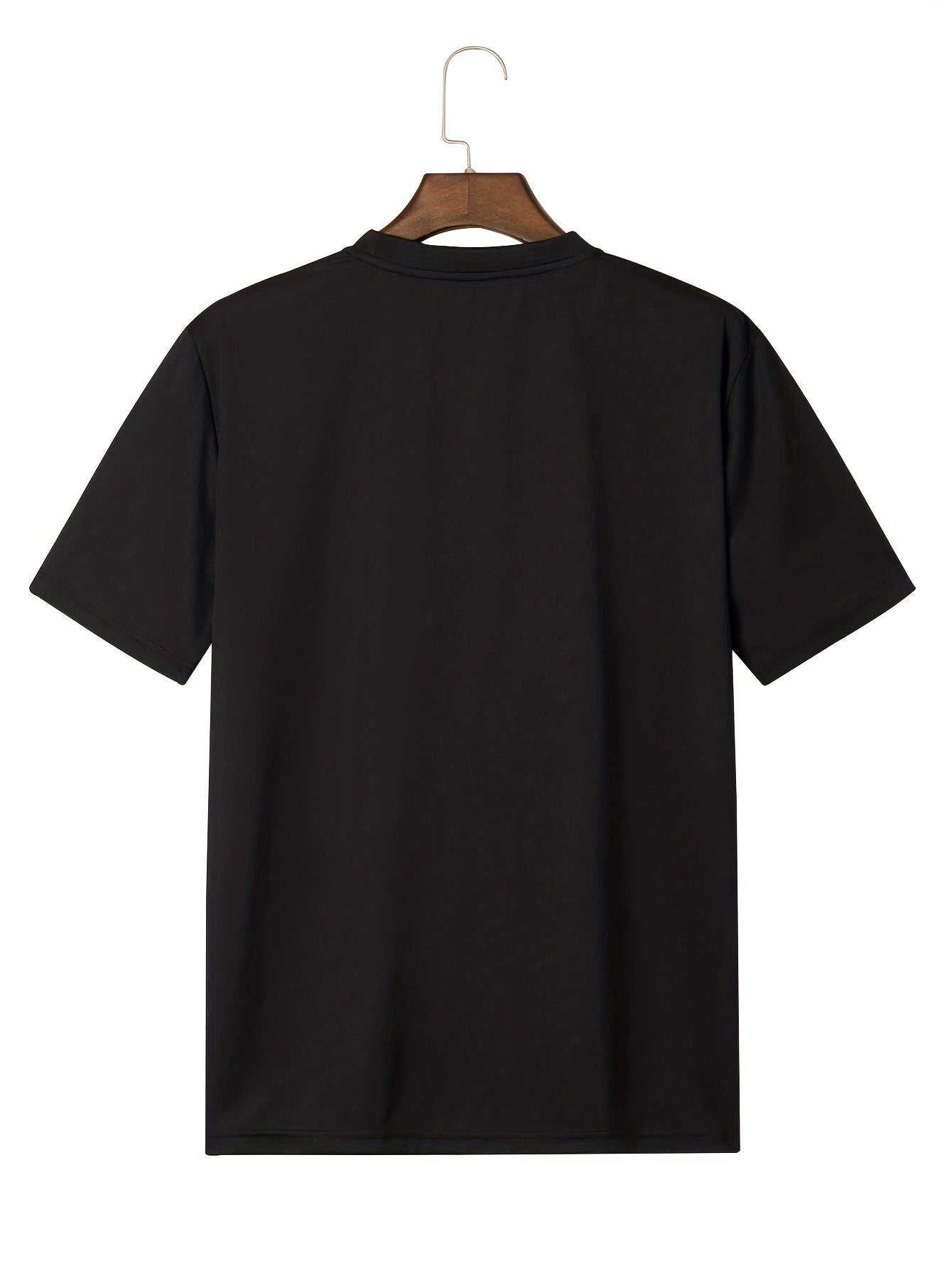 Men's short-sleeved T-shirt, love letter print, comfortable and casual, elastic neckline, suitable for men outdoor wear