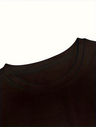 Men's short-sleeved T-shirt, love letter print, comfortable and casual, elastic neckline, suitable for men outdoor wear