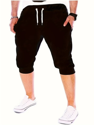 Men's Casual Basics Shorts, Chic All Match Capri Pants For Summer Fitness Running