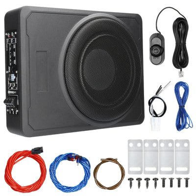 10 Inch 600W Car Subwoofer High Power Pure Bass Under-Seat Power Amplifiers Speaker 12 V For Car Truck RV, Without Battery