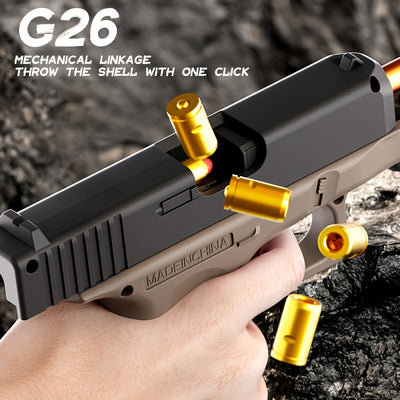 G26 New Toy Gun Soft Bullet Gun Pistol [Upgraded Version Of The Continuous Hair] Empty Hanging, Continuous Hair For A Single Shell Throwing, Toy Foam Shockwave, Outdoor Sports Shooting Games