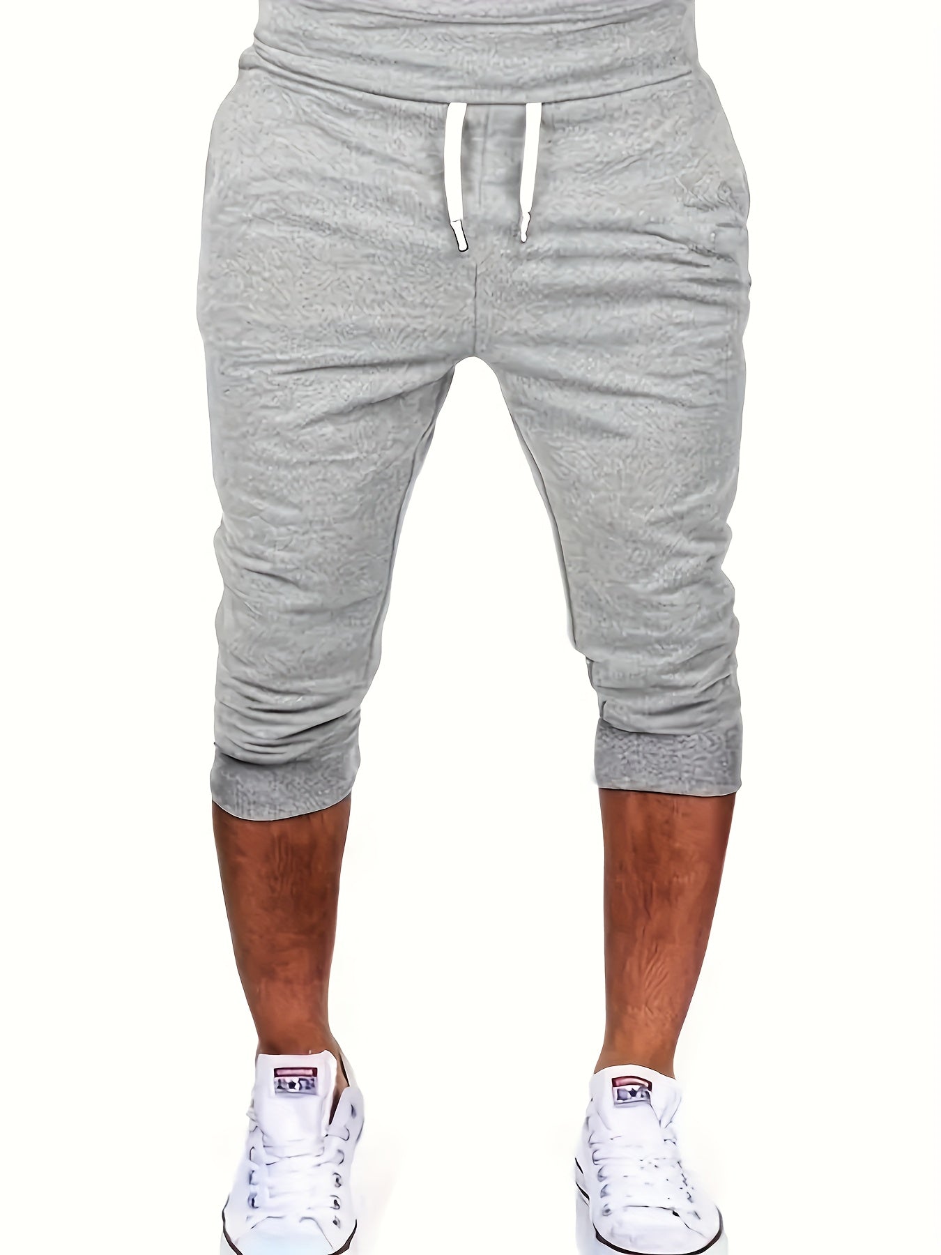 Men's Casual Basics Shorts, Chic All Match Capri Pants For Summer Fitness Running