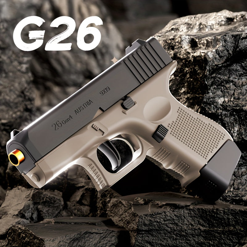 G26 New Toy Gun Soft Bullet Gun Pistol [Upgraded Version Of The Continuous Hair] Empty Hanging, Continuous Hair For A Single Shell Throwing, Toy Foam Shockwave, Outdoor Sports Shooting Games