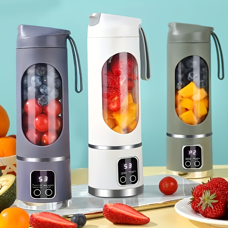 Mini Juice Blender, Portable Electric Usb Rechargeable Travel Blender, Three Modes, Digital Display, 12 Blades, Easy To Clean