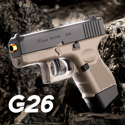 G26 New Toy Gun Soft Bullet Gun Pistol [Upgraded Version Of The Continuous Hair] Empty Hanging, Continuous Hair For A Single Shell Throwing, Toy Foam Shockwave, Outdoor Sports Shooting Games