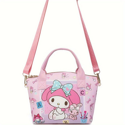 [Customer Favorite] Sanrio Hello Kitty & Friends Crossbody Tote - Cute Cartoon Design, Faux Leather, Perfect for Daily Commute, Christmas, Halloween, Birthday Gifts