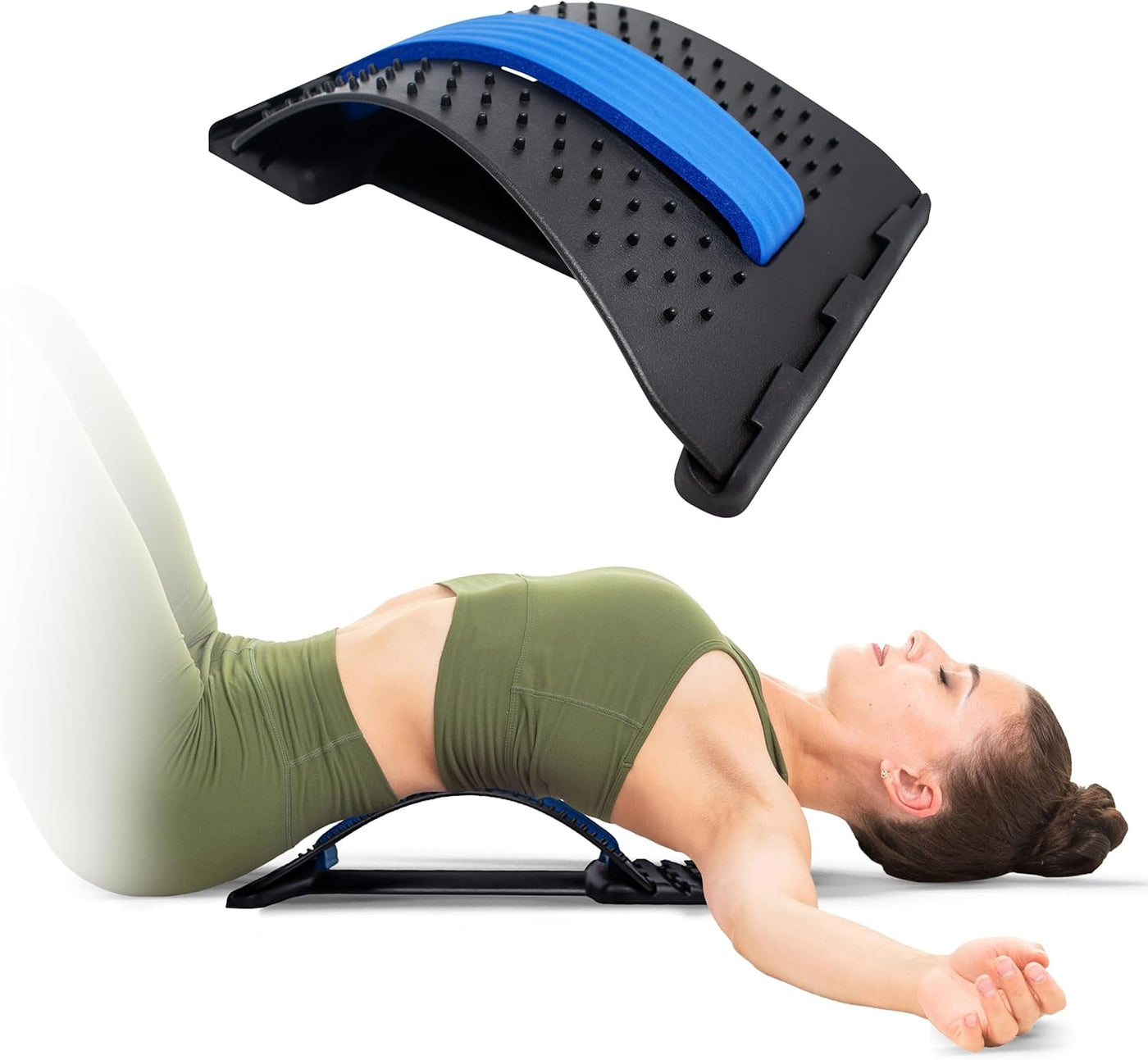 Back Stretcher - Lumbar Decompression Device and Lower Back Pain Relief - 3 Adjustable Arch Levels - Release and Take Control of Your Spinal Health