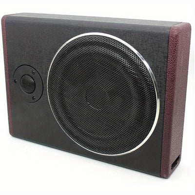 10 Inch 600 Car Audio Slim Under-Seat Subwoofer High Power Car Active Sub Bass Speaker Kit with Treble Function Built-in Power Amplifier for Car Truck SUV RV, Without Battery