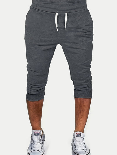 Men's Casual Basics Shorts, Chic All Match Capri Pants For Summer Fitness Running