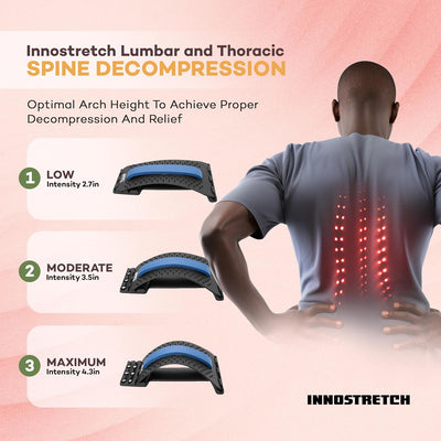 Back Stretcher - Lumbar Decompression Device and Lower Back Pain Relief - 3 Adjustable Arch Levels - Release and Take Control of Your Spinal Health