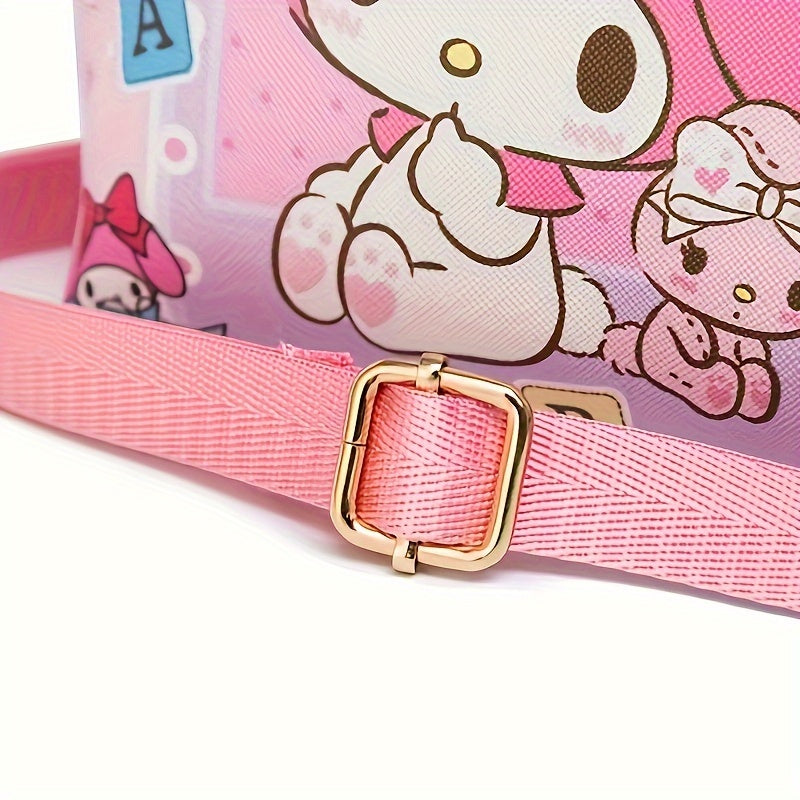 [Customer Favorite] Sanrio Hello Kitty & Friends Crossbody Tote - Cute Cartoon Design, Faux Leather, Perfect for Daily Commute, Christmas, Halloween, Birthday Gifts