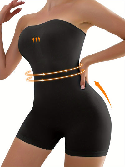 Strapless Shapewear Bodysuit For Women Tummy Control Full Body Shaper Bodysuit Under Dresses Seamless