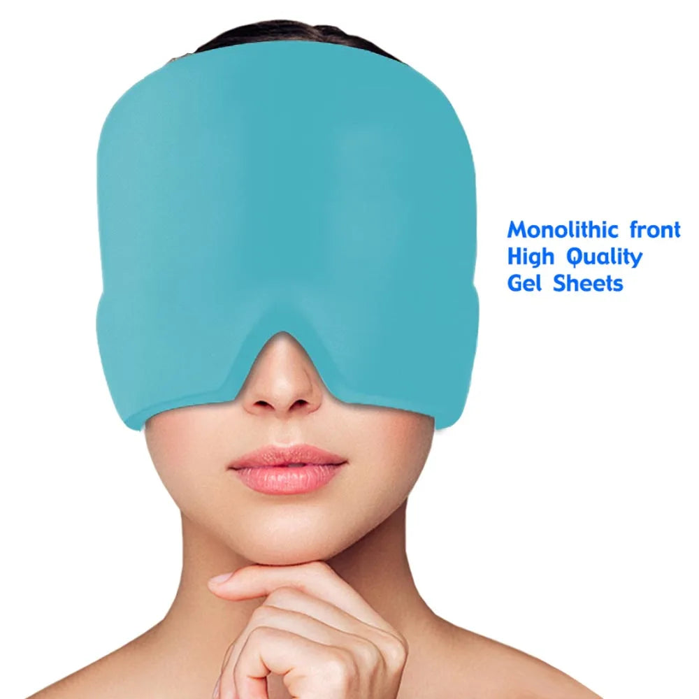 Head Massager Cap Gel Hot Cold Therapy Headache Migraine Relief Cap Stress Pressure Pain Relief Massage Hat Cold Hat Eye Mask