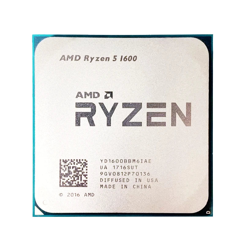 Used AMD Ryzen 5 1600 R5 1600 3.2 GHz Six-Core Twelve Thread 65W CPU Processor Socket AM4
