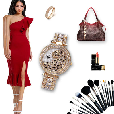 Women Quartz Watch Fashion Bling Casual Ladies Watch Female Quartz Gold Watch Crystal Diamond Leopard For Women Clock