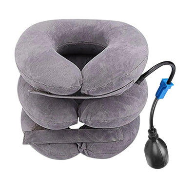 Neck Stretcher Inflatable 3 Tubes Air Neck Traction Apparatus Device Neck Cervical Collar Pillow Pain Stress Pain Relief Tractor