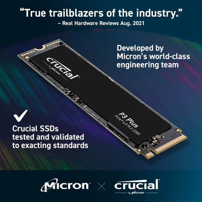 Crucial P3 Plus 1TB PCIe Gen4x4 3D NAND NVMe M.2 SSD 500GB 1TB 2TB, up to 5000MB/s（OEM package）