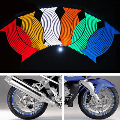 Motorcycle Strips Wheel Stickers Decals Reflective Rim Waterproof Protection Strips Motorcycle Decoration Accessories