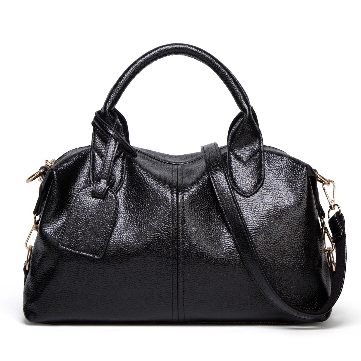 Women's Fashion and Elegant Large Capacity Oil Wax Leather Tote, Convenient Solid Artificial Leather Boston Crossbody Bag, Zipper Lock Anti-theft Commuter Bag, Double Handle Design, Adjustable Shoulder Strap, Professional Women's Briefcase, Box Bag, Dinne