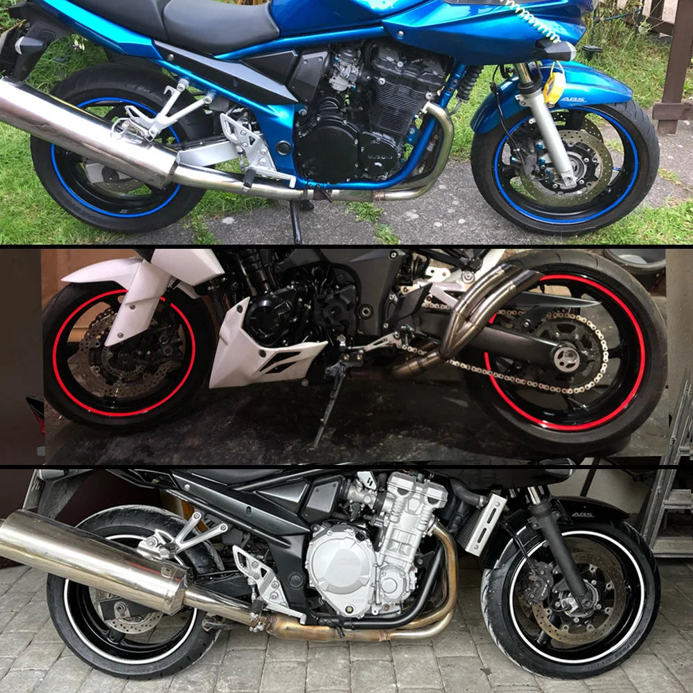 Motorcycle Strips Wheel Stickers Decals Reflective Rim Waterproof Protection Strips Motorcycle Decoration Accessories