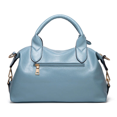 Women's Fashion and Elegant Large Capacity Oil Wax Leather Tote, Convenient Solid Artificial Leather Boston Crossbody Bag, Zipper Lock Anti-theft Commuter Bag, Double Handle Design, Adjustable Shoulder Strap, Professional Women's Briefcase, Box Bag, Dinne