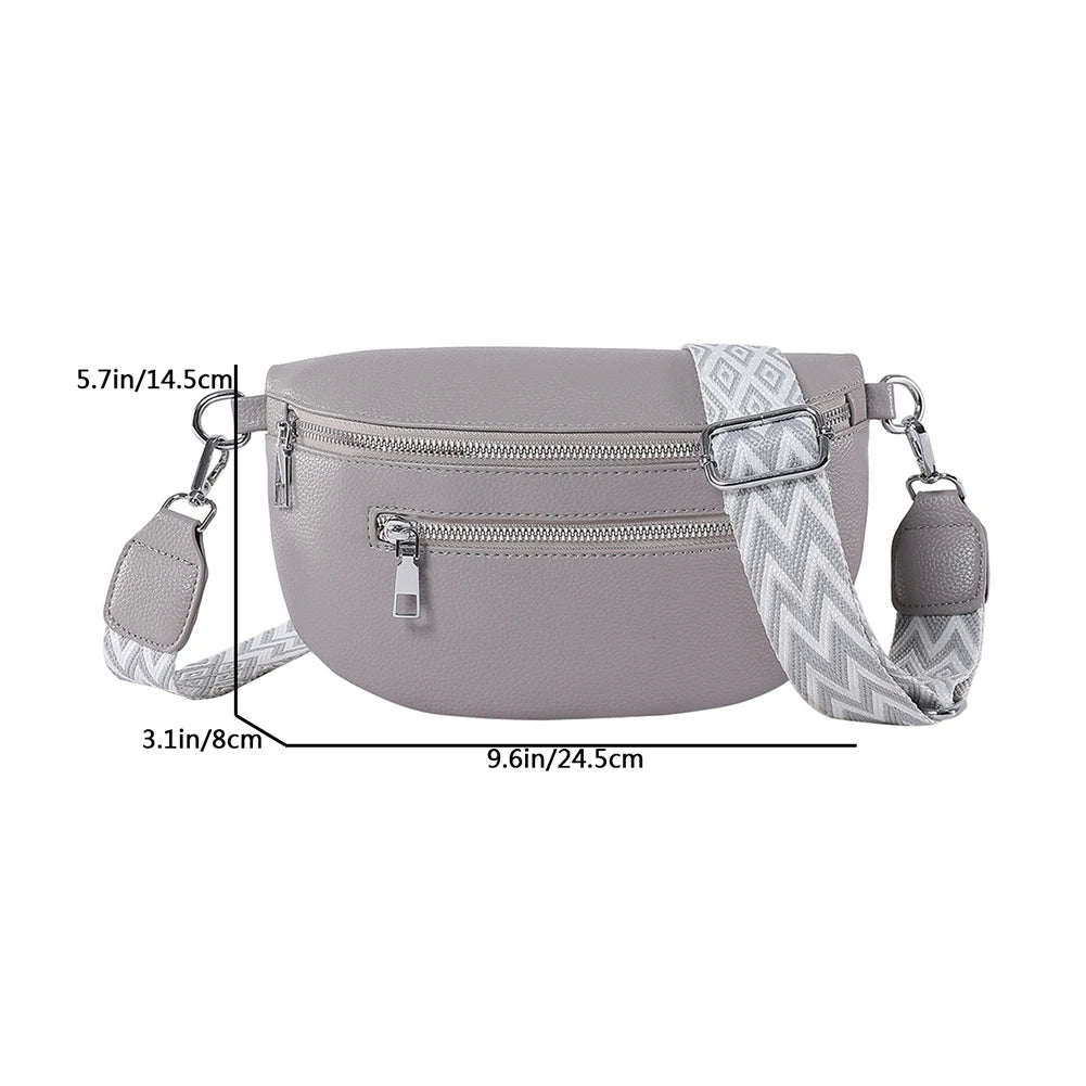Pu Banana Bags for Women Chest Bag Sling Crossbody Shoulder Bag Designer Waist Fanny Pack Chest Bum Belt Bag Half Moon Hobo Bag