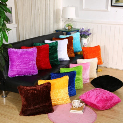 Throw Pillow cover Solid Color Short Plush Comfortable Soft Sofa Back Cushion Decoration Household Minimalism Cushion Covers