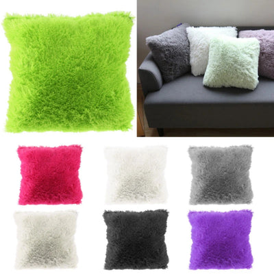 Throw Pillow cover Solid Color Short Plush Comfortable Soft Sofa Back Cushion Decoration Household Minimalism Cushion Covers