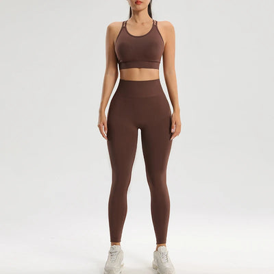 Sports Bra Shockproof Quick Dry Pants Set Breathable Fitness Suit Fitness Clothing NAQIYAYABEI 2pcs Seamless Yoga Suit