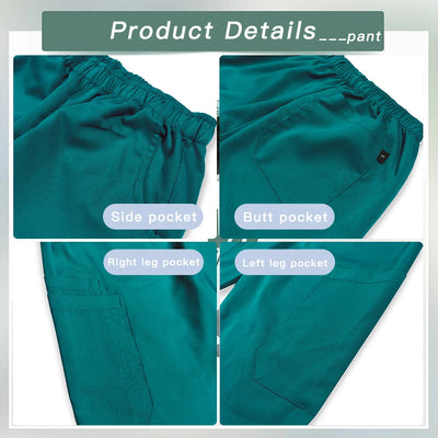 Multicolor Women Uniform V-neck Top+Pcoket Pants Nursing Surgical Uniform Men Pet Shop Doctor Medical Surgery Workwear Scrub Set