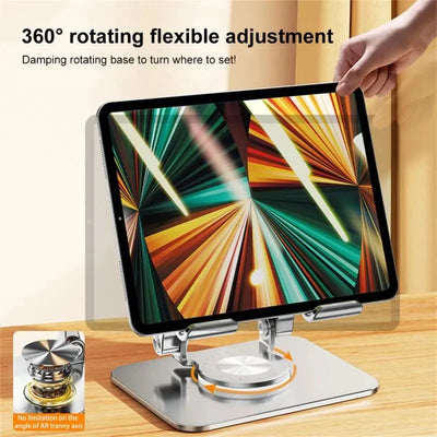 360 ° Rotating Tablet Stand Suitable For Ipad, Adjustable Folding Tablet Stand, Aluminum Phone Desktop Stand For Online Classes