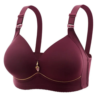 Brassiere Without Steel Ring Breathable Gathered Ladies Underwear Non-magnetic Thin Cup Glossy Obese Female Ladies Bra