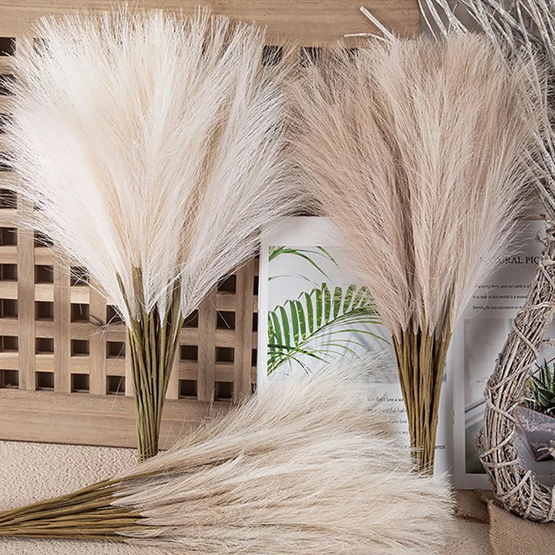 45CM 10/20PCS Fluffy Pampas Gra Decor Flower Fake Plant Reed Simulated Wedding Party Home Decoration Artificial Flowers