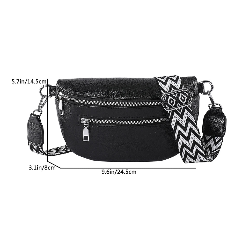 Pu Banana Bags for Women Chest Bag Sling Crossbody Shoulder Bag Designer Waist Fanny Pack Chest Bum Belt Bag Half Moon Hobo Bag