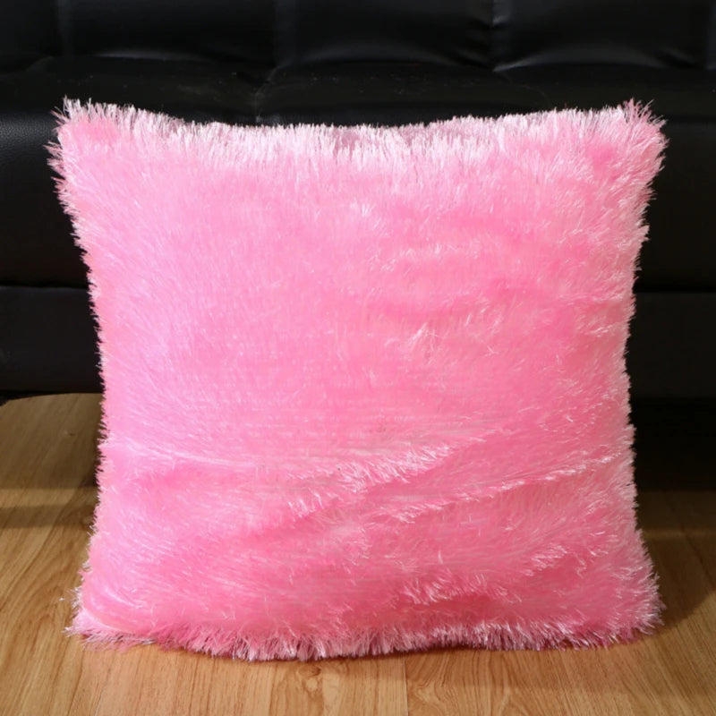 Throw Pillow cover Solid Color Short Plush Comfortable Soft Sofa Back Cushion Decoration Household Minimalism Cushion Covers