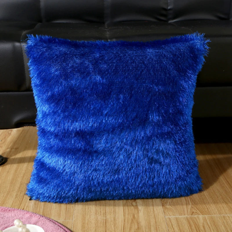 Throw Pillow cover Solid Color Short Plush Comfortable Soft Sofa Back Cushion Decoration Household Minimalism Cushion Covers