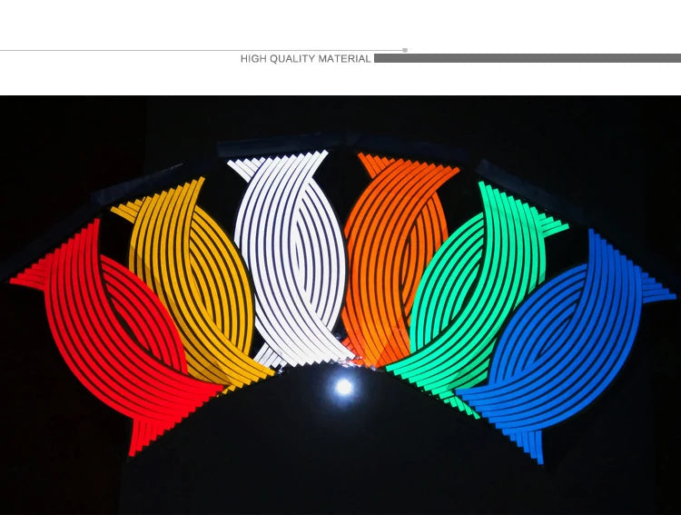 Motorcycle Strips Wheel Stickers Decals Reflective Rim Waterproof Protection Strips Motorcycle Decoration Accessories