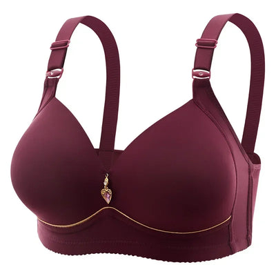 Brassiere Without Steel Ring Breathable Gathered Ladies Underwear Non-magnetic Thin Cup Glossy Obese Female Ladies Bra