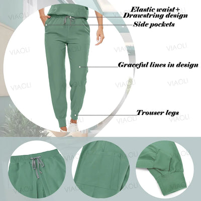 Professional Hospital Work Uniforms Unisex quick-drying Minimalist pocket scrubs sets