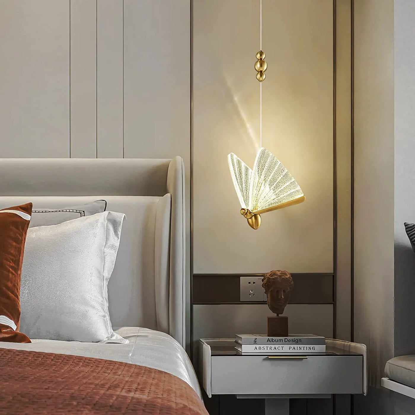 Nordic Modern Butterfly Wall Lamp Minimalist Luxury Staircase Bedside Bedroom Background Hallway Lighting Decoration