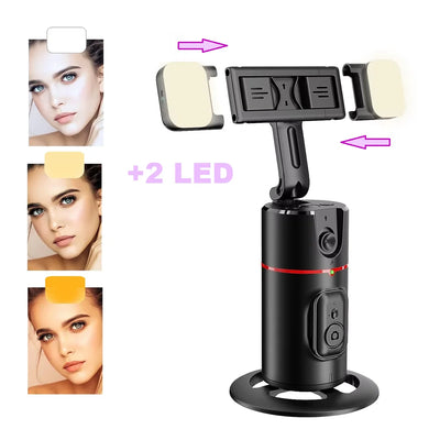 360 Degree Rotation Gimbal Stabilizer Selfie Stick AI Follow Face Tracking Desktop Tripod Phone Stand For Tiktok Smartphone Live