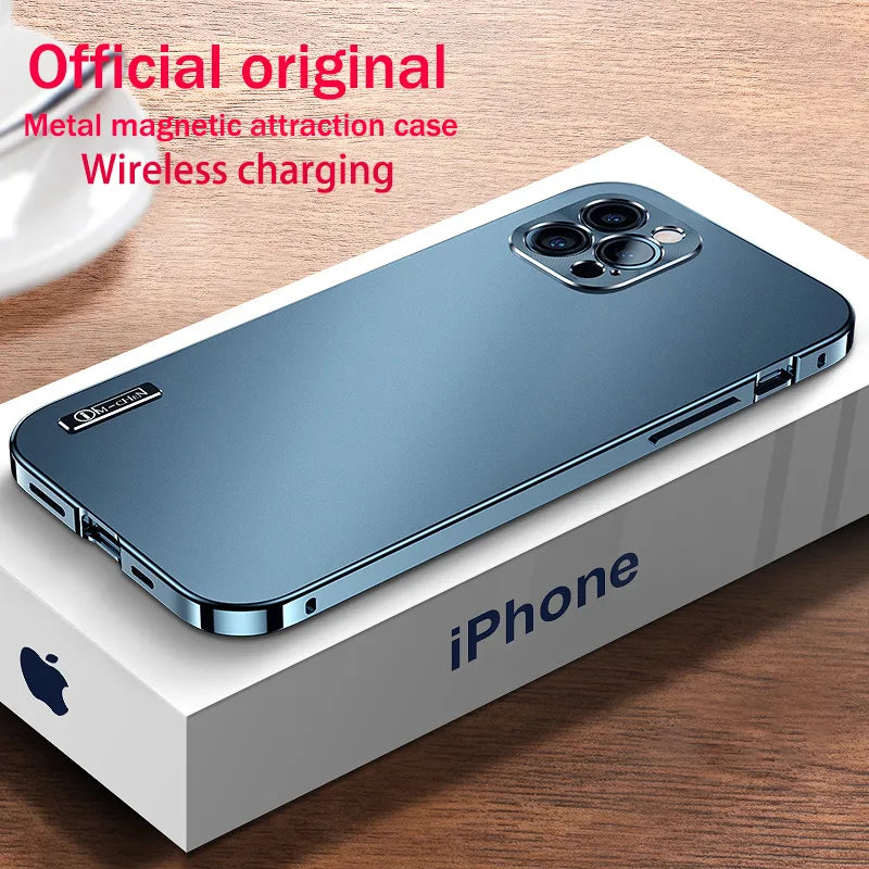 Metal Aluminium Alloy Case for iPhone 15 14 13 12 Pro Max Full Camera Lens Protective Original Color Phone Ultrathin Back Cover